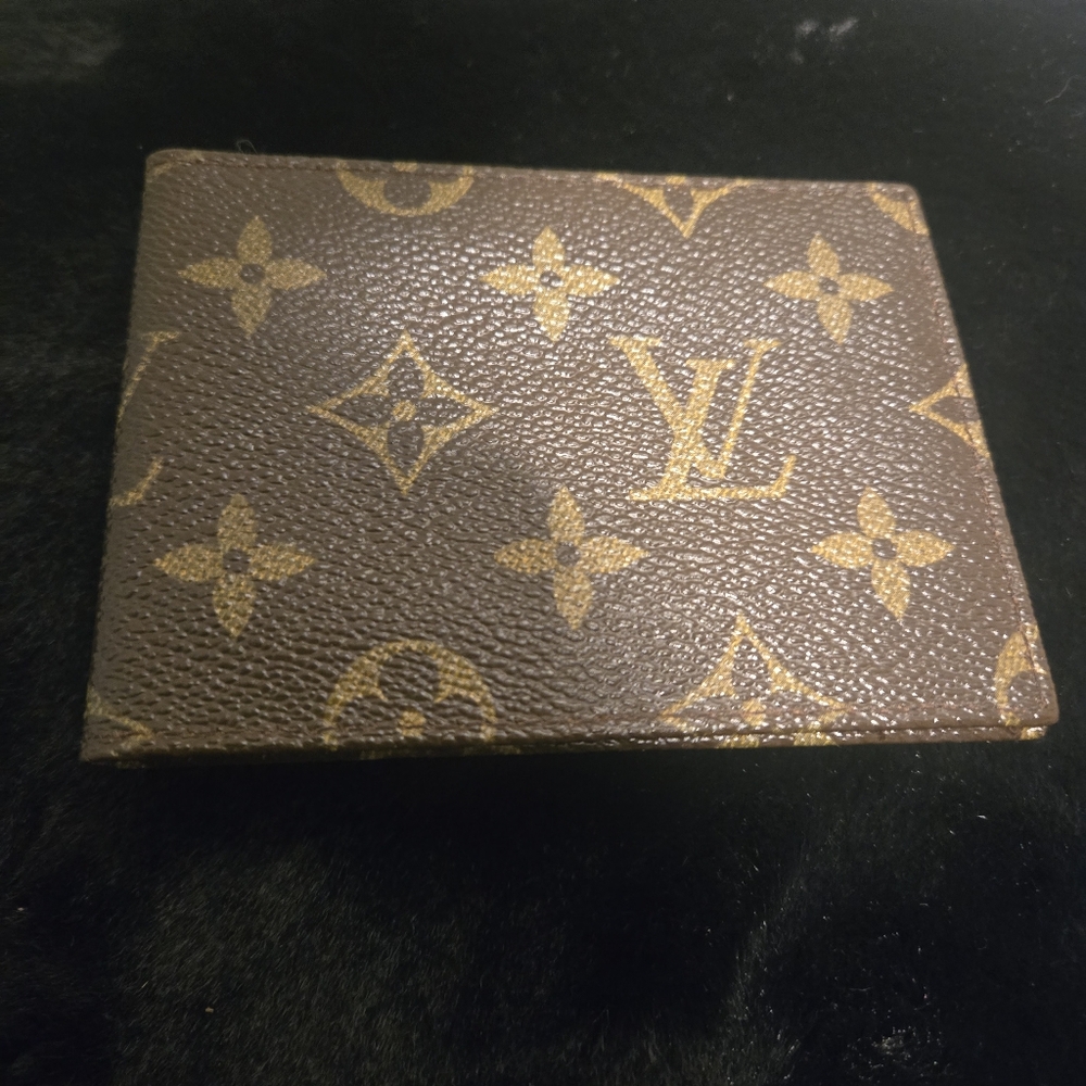 Louis Vuitton Monogram Canvas Card ID Holder Wallet Brown